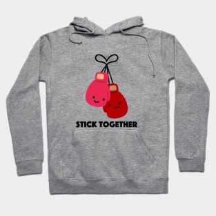 Gym Fitness Couple Lovers - Boxing Gloves - Stick Together ボクシング Sticker Hoodie